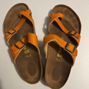 Birkenstock Mayari Oiled Leather Sandals - Orange - Size 41